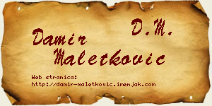 Damir Maletković vizit kartica